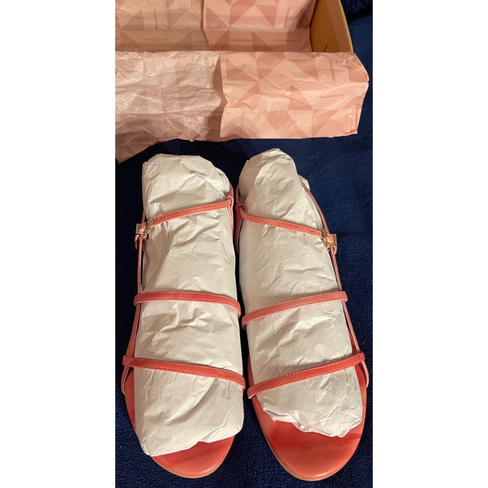 Anthropologie Ava Salmon Pink Strappy Sandals NWT Size 9 - Picture 6 of 11
